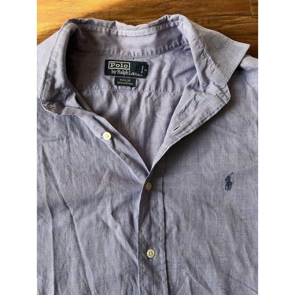 Polo Ralph Lauren Mens Philip Long Sleeve Button Up Shirt Size 16.5 36/37 Purple